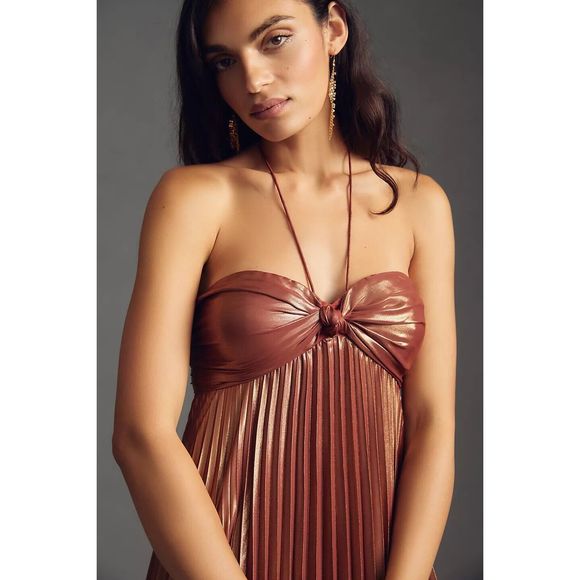 Anthropologie Plissé Halter Dress - Picture 3 of 11